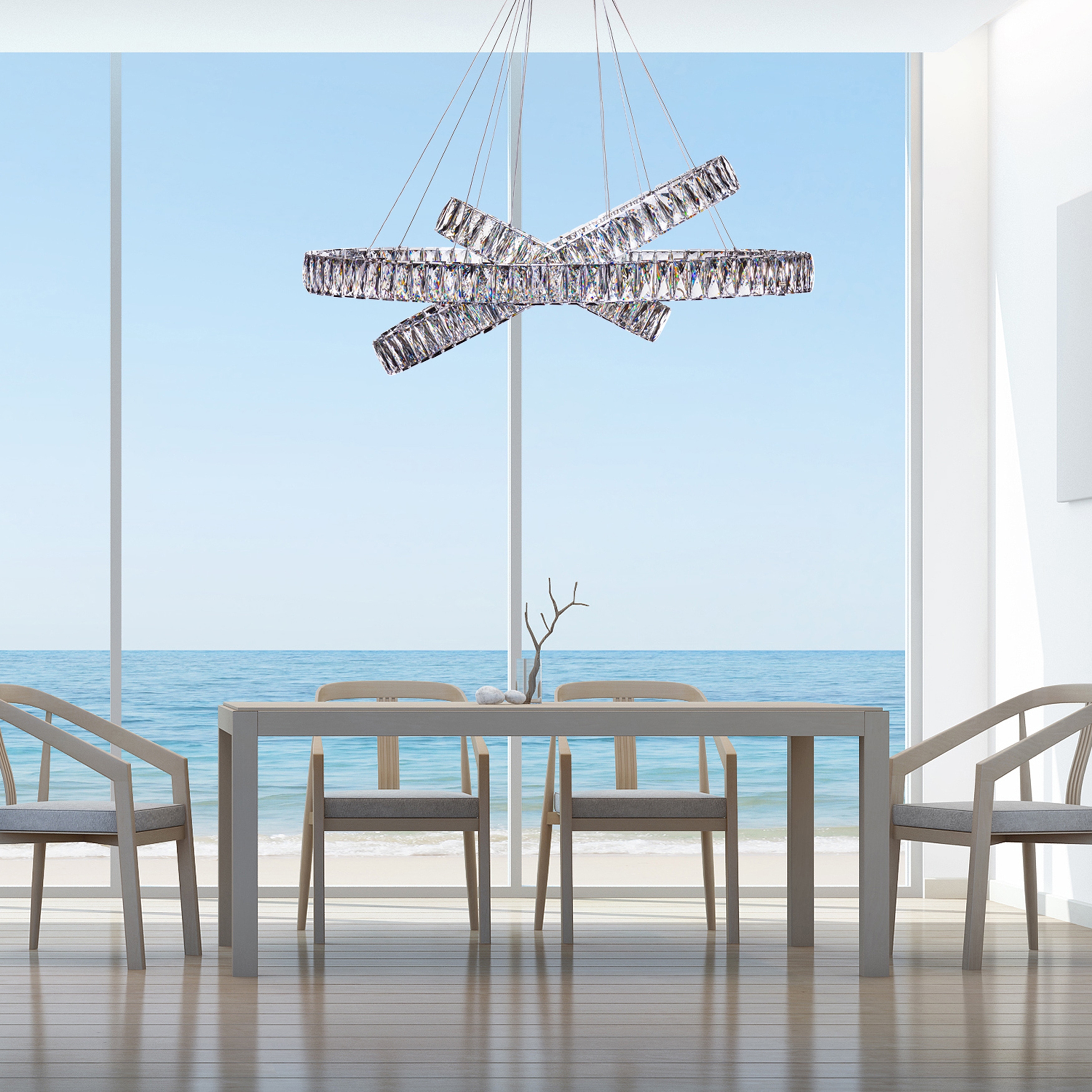 Crystal Elegance Modern LED Chandelier with Integrated Lighting-image