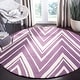 preview thumbnail 41 of 122, SAFAVIEH Handmade Cambridge Tinnie Modern Moroccan Wool Rug 6' Round - Purple/Ivory - Round