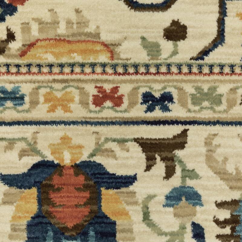 Style Haven Federica Bohemian Border Ivory/ Multi Fringe Edge Area Rug