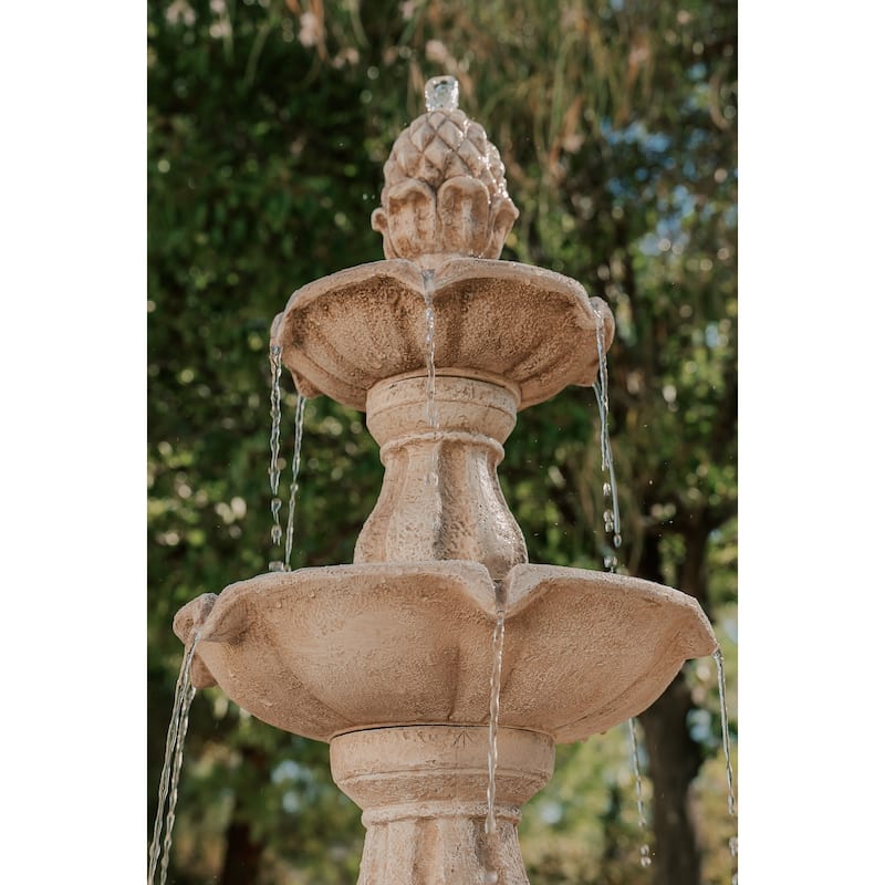 XBrand 51 in Tall 3-Tier Freestanding Waterfall Fountain, Outdoor Garden, Yard, Lawn, Porch Décor