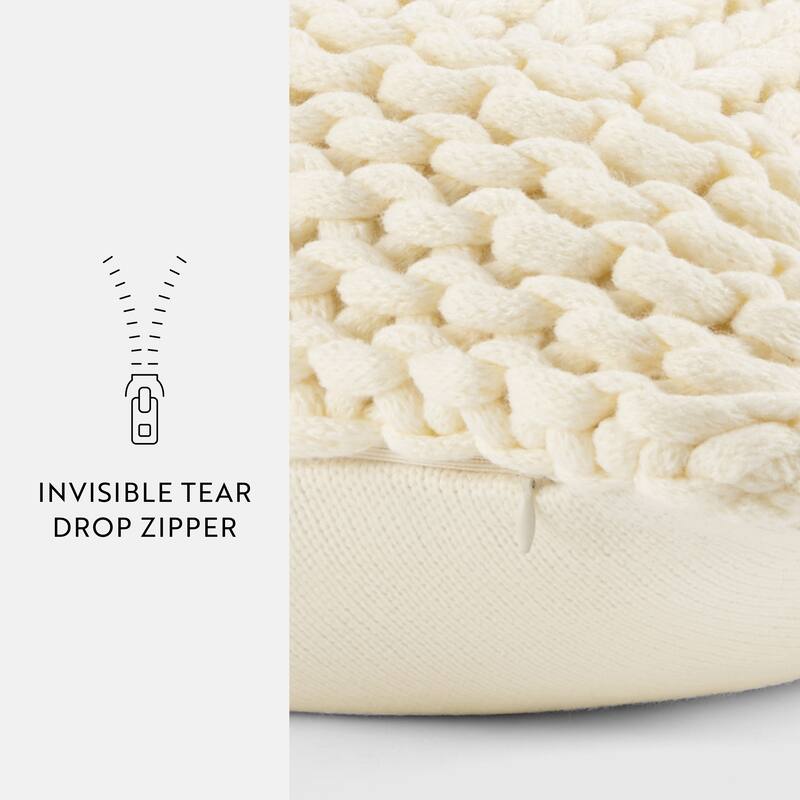 Cozy Chunky Knit Acrylic Decor Throw Pillow