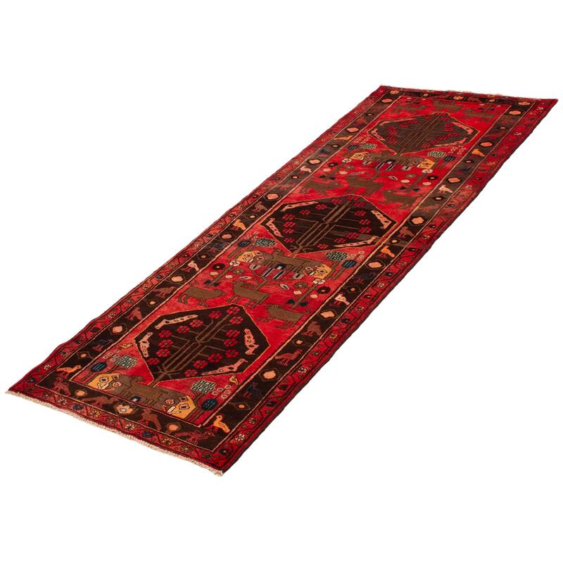 ECARPETGALLERY Hand-knotted Anadol Red Wool Rug - 3'6 x 10'0