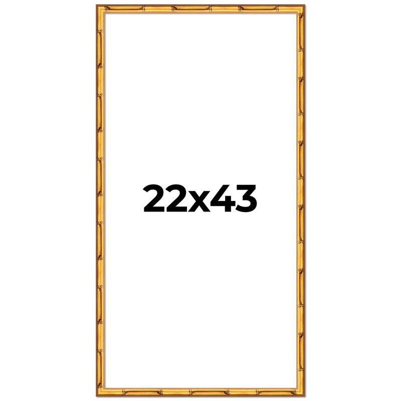22x43 Frame Gold Bamboo Picture Frame Modern Photo Frame Includes UV Acrylic Shatter Guard Front Acid Free Foam Backing Board