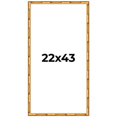 22x43 Frame Gold Bamboo Solid Wood Picture Frame | 1 Inch Moulding