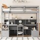 preview thumbnail 1 of 8, Twin Size Loft Bed With Storage Shelves, Drawers, Seat And Desk Grey