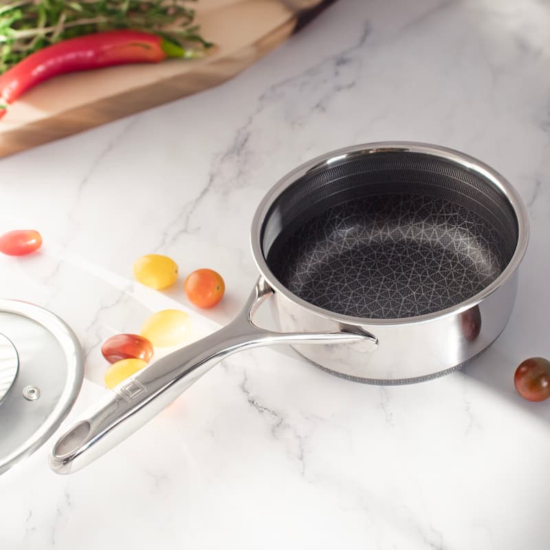 DiamondClad 1.5 Quart Hybrid Nonstick Stainless Steel Saucepan and Lid