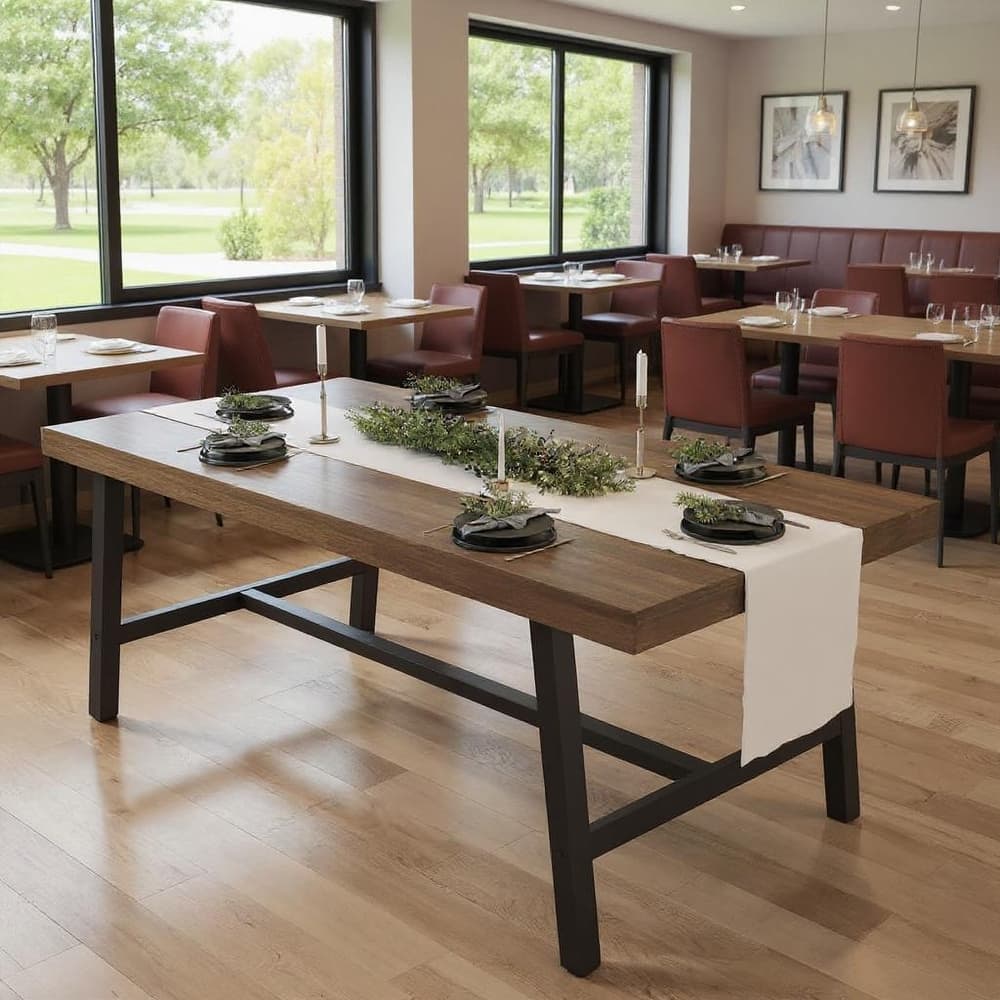 71 Inch Rectangular Dining Table, with Adjustable Feet