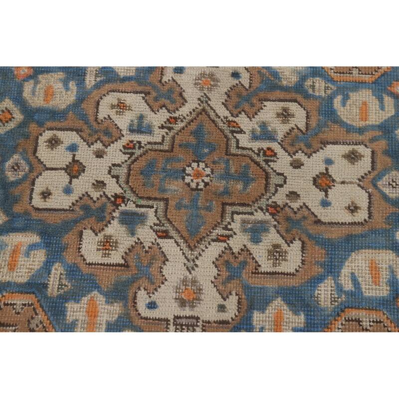 Brown Tabriz Persian Area Rug Hand-Knotted Geometric Wool Carpet - 6'5"x 9'8"