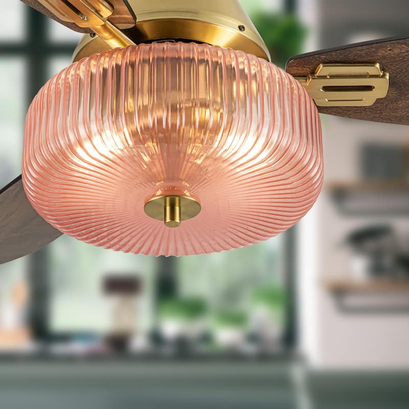 Frederick River of Goods 3-blade 42-inch Modern Indoor Ceiling Fan with Pink Shade and Remote Control - 42" x 42" x 18"