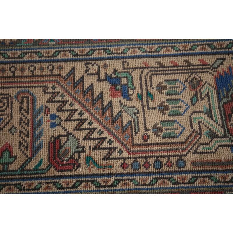 Geometric Tabriz Persian Vintage Area Rug Handmade Wool Carpet - 9'6"x 12'8"