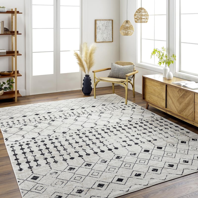 Livabliss Lavadora Bohemian Diamond Washable Area Rug