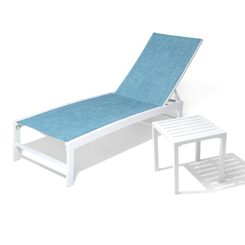 VredHom Outdoor Furniture Patio Chaise Lounge with Side Table - 76.38 " L x 23.62 " W x 13" H