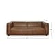 preview thumbnail 10 of 9, Abbyson Hamilton Top Grain Leather Dark Camel Sofa