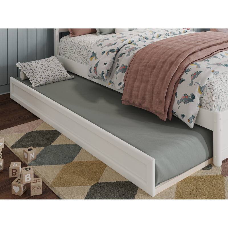 Andorra Platform Bed with Panel Footboard and Twin Trundle