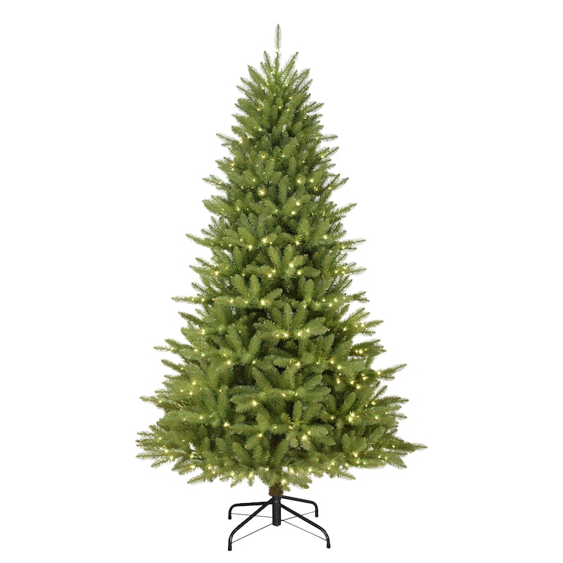 Puleo International 7.5 ft Pre-Lit Fraser Fir Artificial Christmas Tree