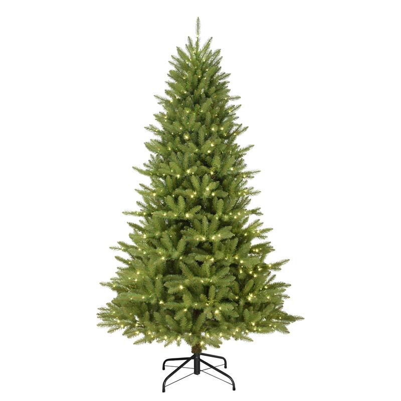Puleo International 7.5 ft Pre-Lit Fraser Fir Artificial Christmas Tree