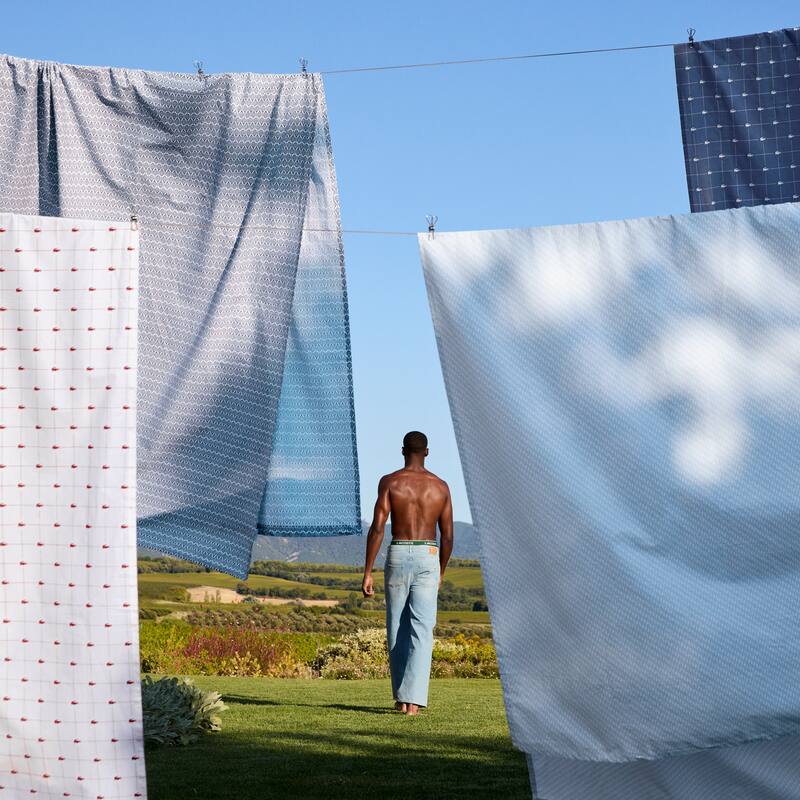 Lacoste Racquet Print Percale Cotton 4-Piece Sheet Set