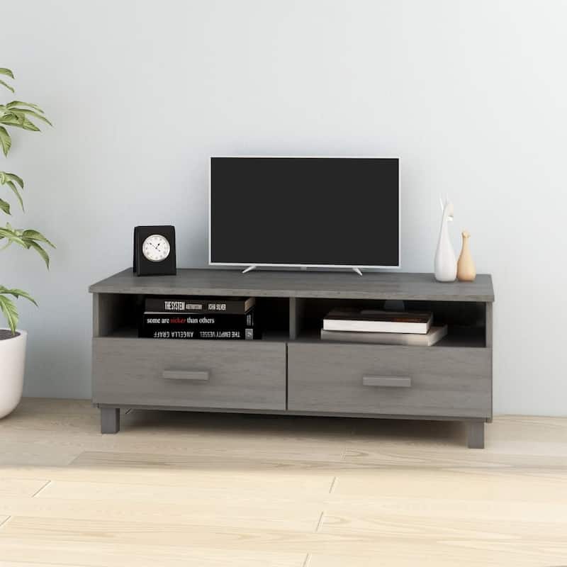 vidaXL TV Stand TV Console Sideboard TV Unit Cupboard HAMAR Solid Wood Pine - 41.7"x15.7"x15.7"