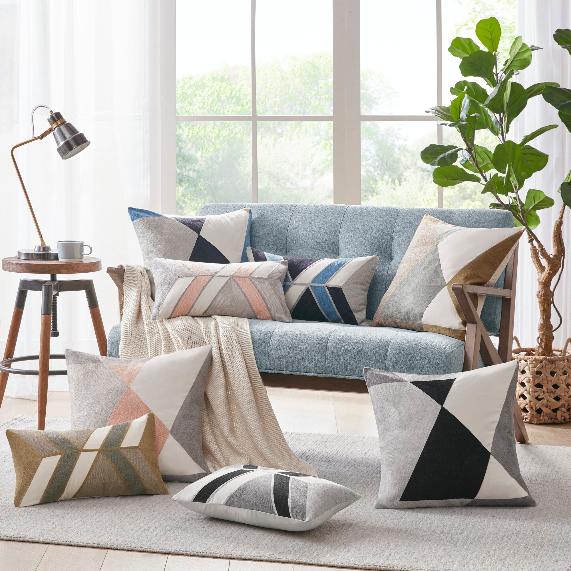 embroidered accent pillows