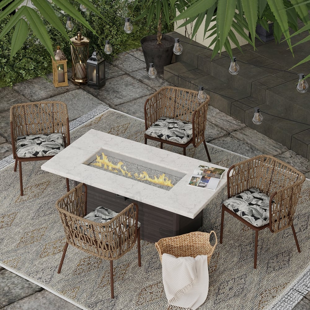 17" x 16" Outdoor Seat Cushion with Ties - Set of 2 - 15.5'' L x 17'' W x 2.50'' H