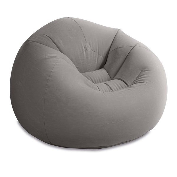 slide 2 of 8, Intex 68579EP Inflatable 42 x 41 x 27 Inch Beanless Bag Lounge Chair, Gray