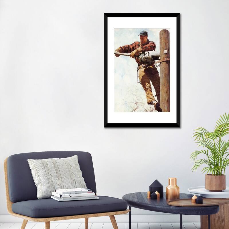 iCanvas "The Lineman" by Norman Rockwell