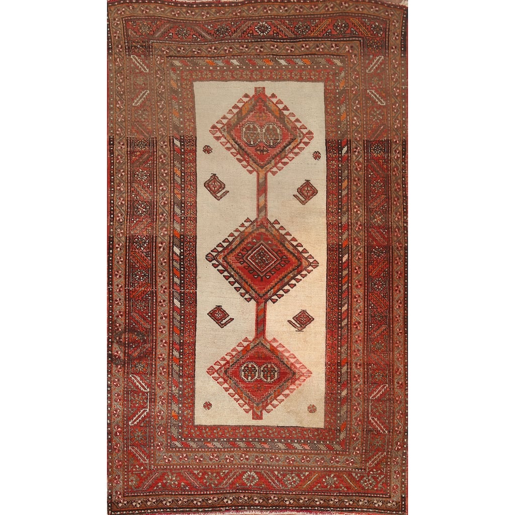 Malayer Vegetable Dye Persian Rug Hand-knotted Wool Carpet - 4'2" x 6'8"