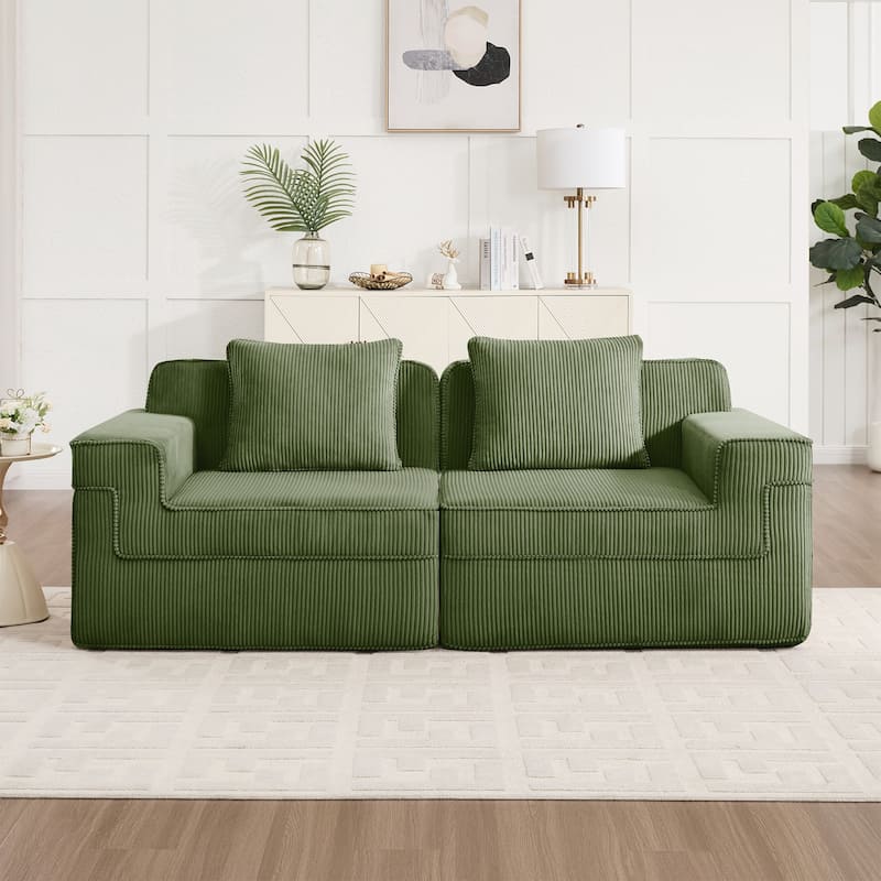 Modular 2 Seat Loveseat Boneless Sofa, Cloud Sectional Couch with Deep Seat