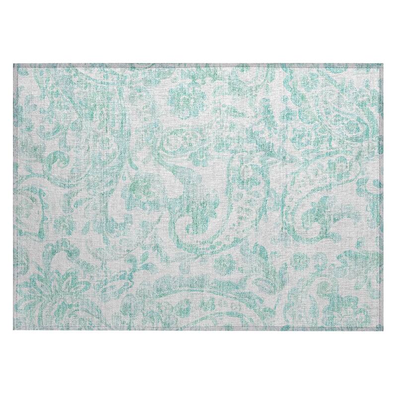 Machine Washable Indoor/ Outdoor Chantille Traditional Scroll Rug