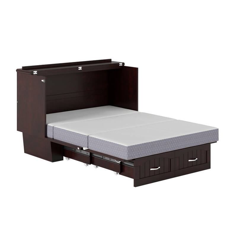 Nantucket Murphy Bed Chest with Mattress and Built-in Charging Station