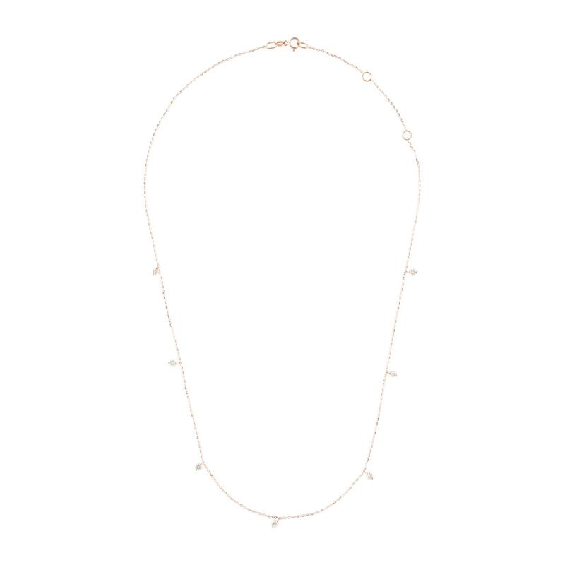 Joelle Collection Diamond Station Necklace 14K Rose Gold 1/3 ct tw - Diamond Necklace