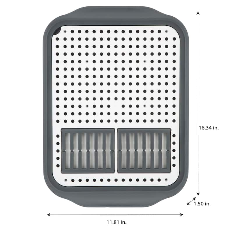 Kitchen Details 2 Tone Self Draining Dish Rack - 16"x 12"x 1.5"
