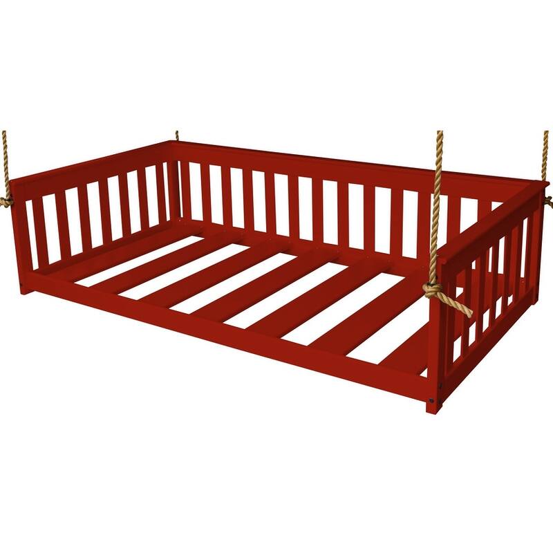 Pine Twin Size Mission-Style Daybed with Rope - Tractor Red