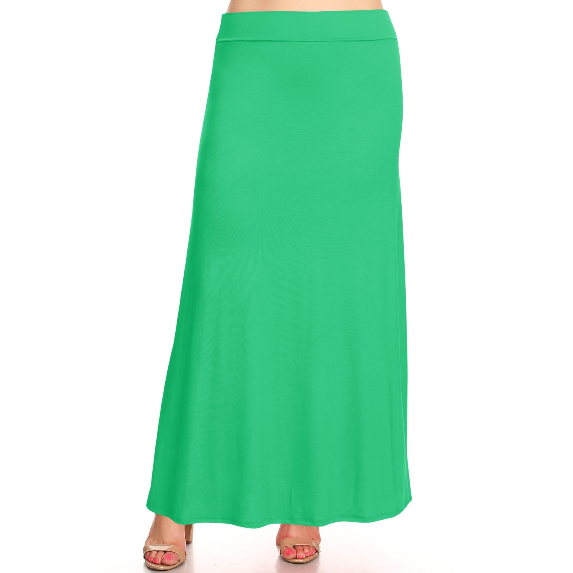 plus size green maxi skirt