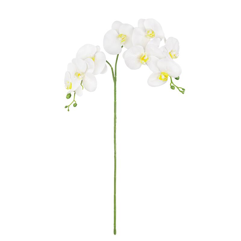 Set of 3 Natural Touch White Artificial Phalaenopsis Orchid Flower Stem Spray 34in - 34" L x 10" W x 4" DP