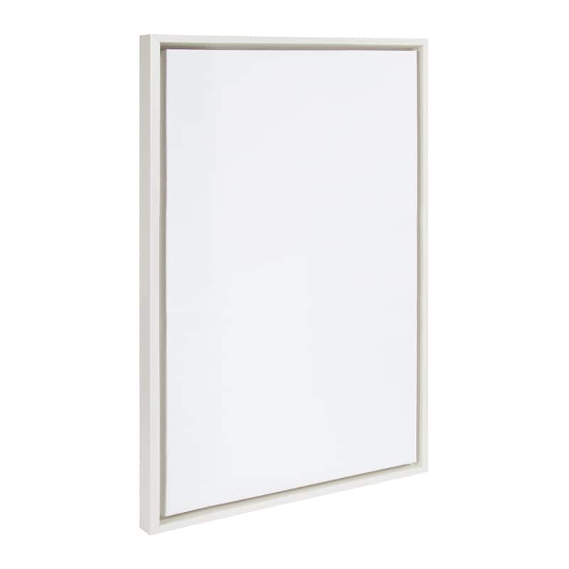 Kate and Laurel Sylvie Blank Framed Canvas - 23x33 - White