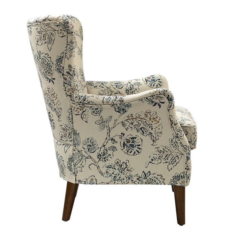 Nikolaus Armchair with Floral Fabric Pattern Set of 2 by HULALA HOME