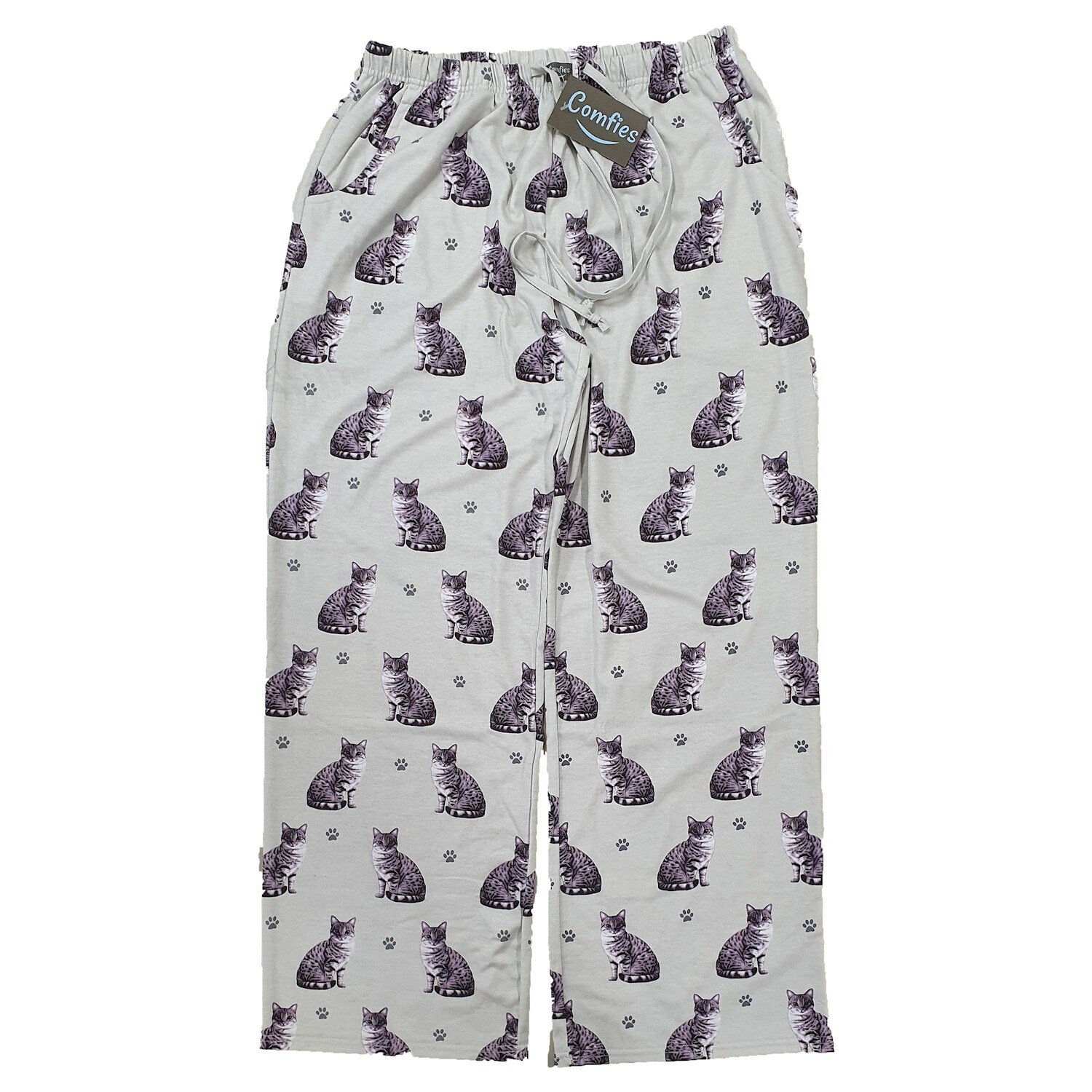 Shop E S Imports Unisex Cat Lounge Pants Gray Pajama Bottoms With