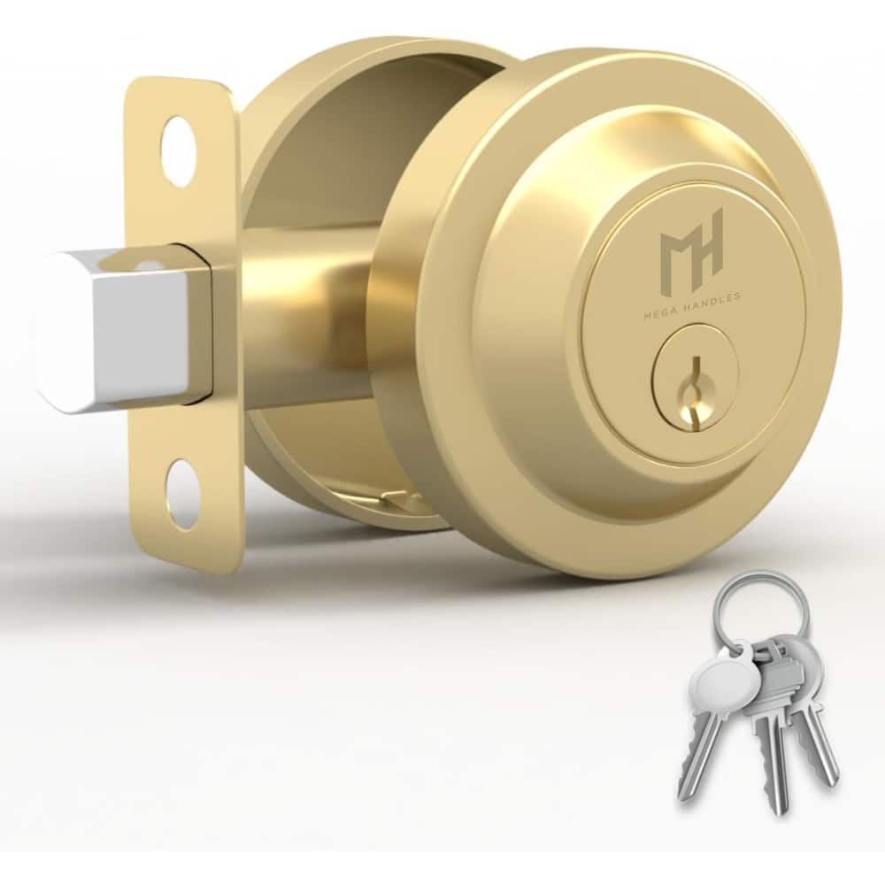Mega Handles RONN Round Single Cylinder Keyed Deadbolt | Reversible Entry Deadbolt Lock