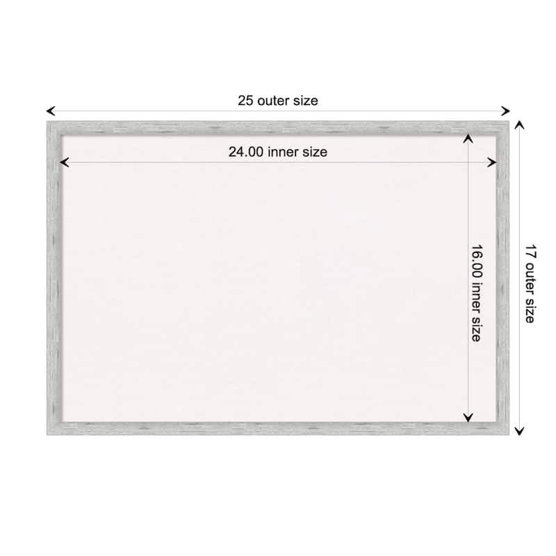Imprint Wood Framed White Corkboard Bulletin Board - Imprint Silver - Board Size 24x16