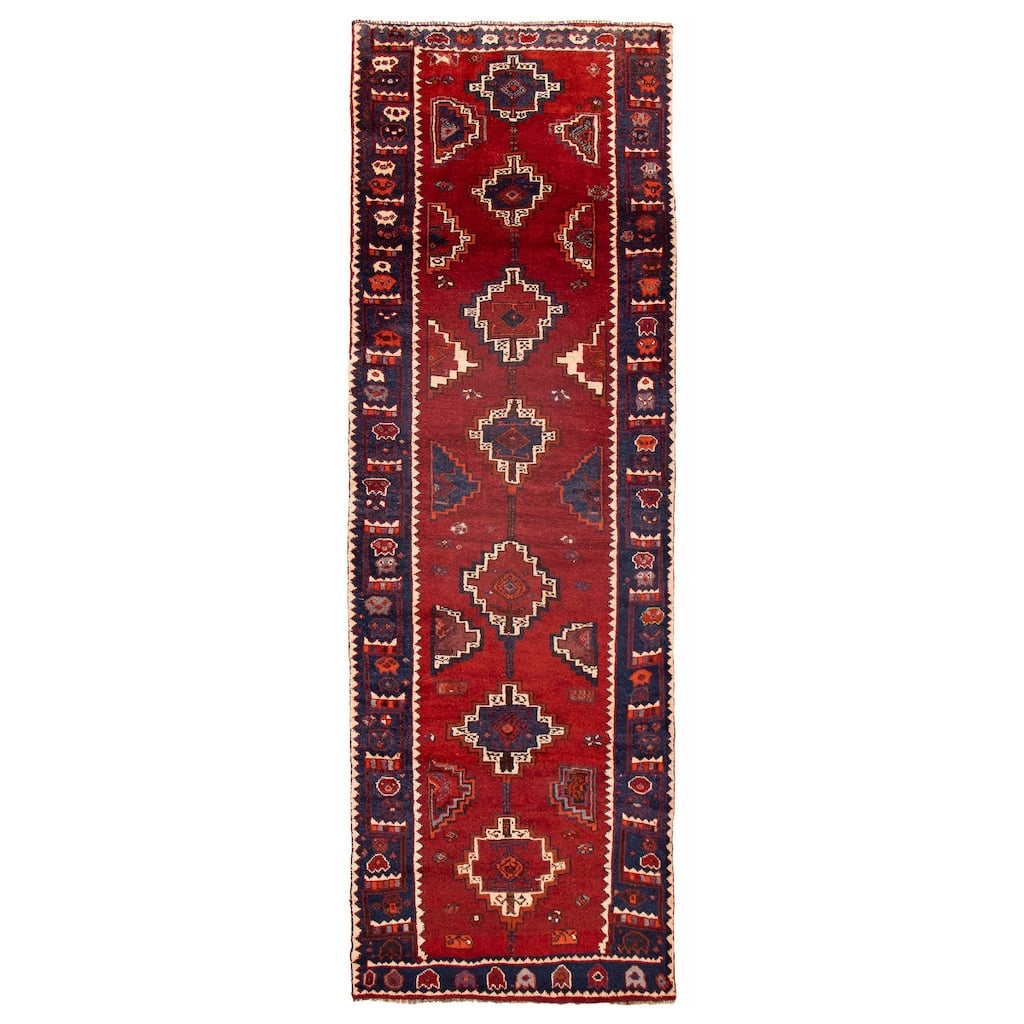 ECARPETGALLERY Hand-knotted Melis Vintage Red Wool Rug - 4'8 x 14'3
