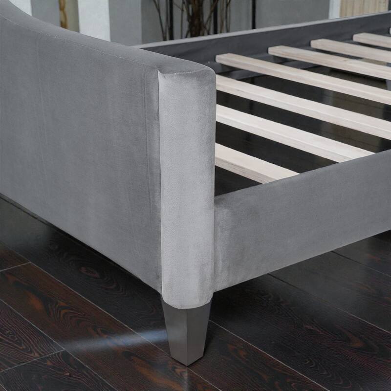 Modern Luxury Tufted Button Twin Daybed, Upholstered Sofa Bed with Wood Frame and Slats, No Box Spring Needed