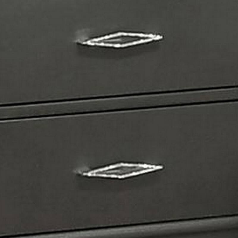 Dark Gray 2 Drawer 22 in. W Nightstand with Bracket Feet