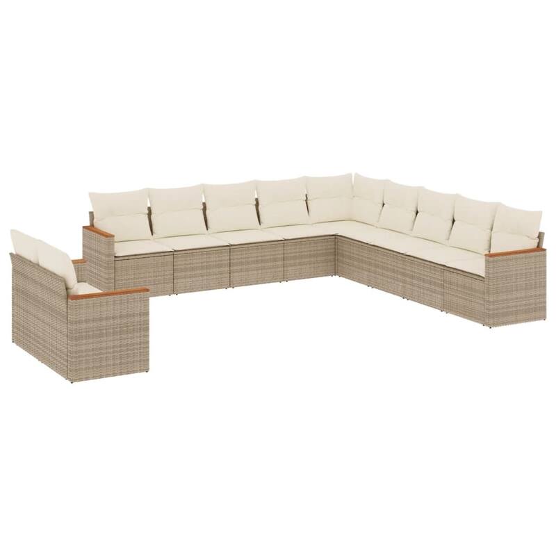 vidaXL Garden Sofa Set Black - 24.4 x 24.4 x 27.2