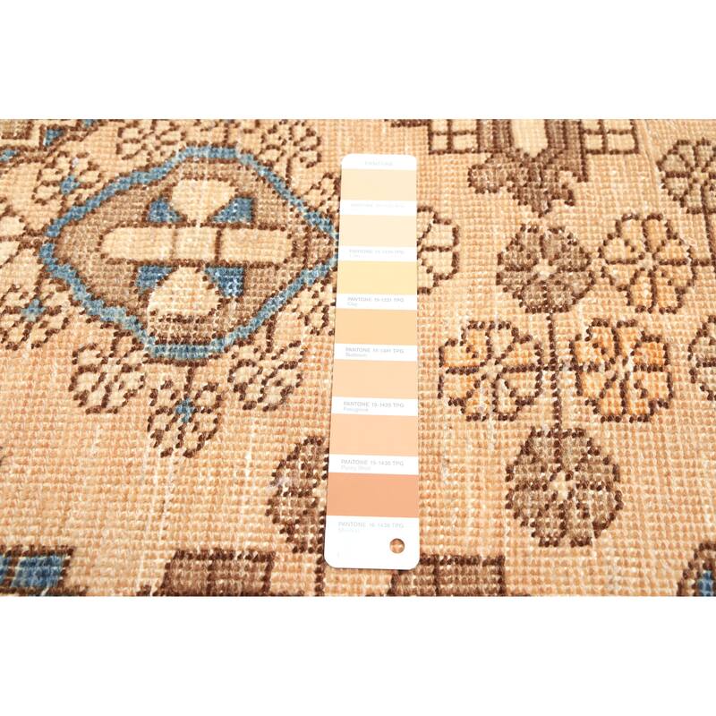 ECARPETGALLERY Hand-knotted Antalya Vintage Tan Wool Rug - 6'4 x 9'1