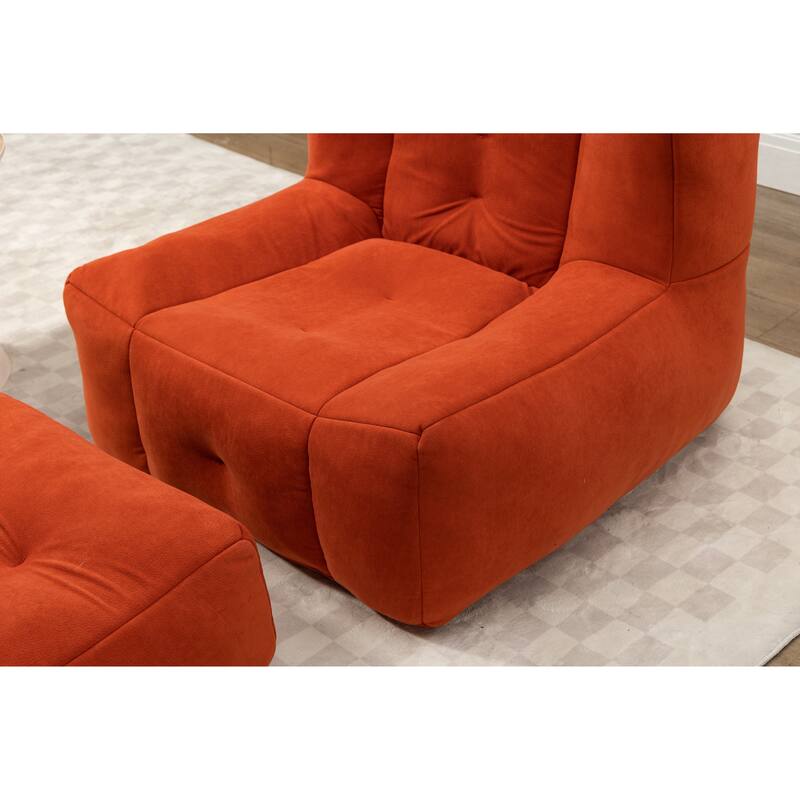 Fluffy bean bag chair, for adults and children, super soft lazy sofa chair with memory foam and ottoman,for living room