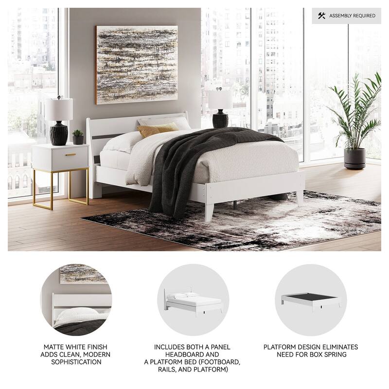 Signature Design by Ashley Socalle White Panel Platform Bed