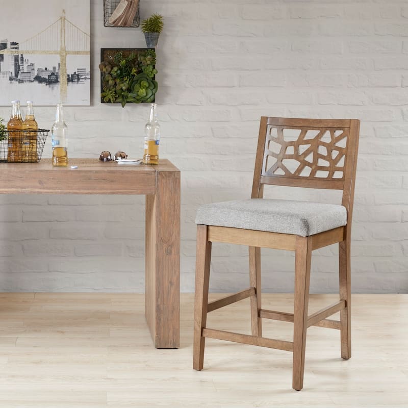 INK+IVY Crackle Counter Stool - Single - Grey - Counter Height