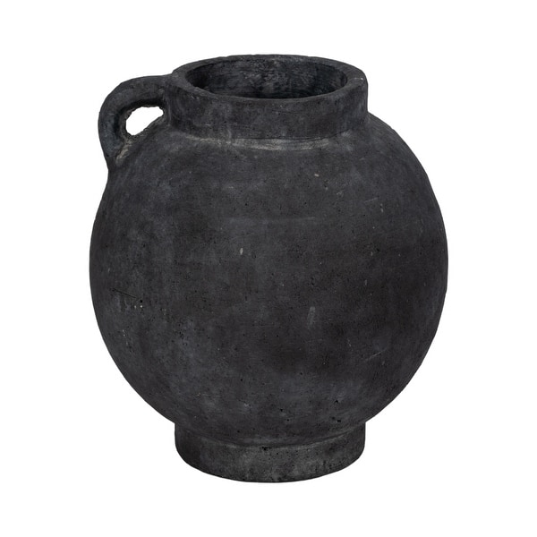 Handcrafted Terracotta Pottery Round Vase Modern Visual Interest