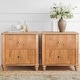 preview thumbnail 6 of 116, Wood NightStand with Metal Handle Natural /2-Piece - 3-drawer